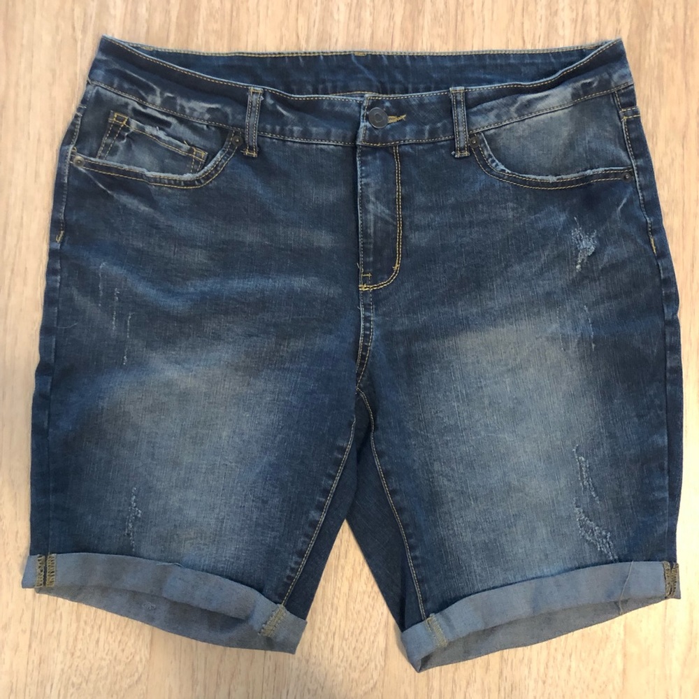 Cuffed Jean Shorts